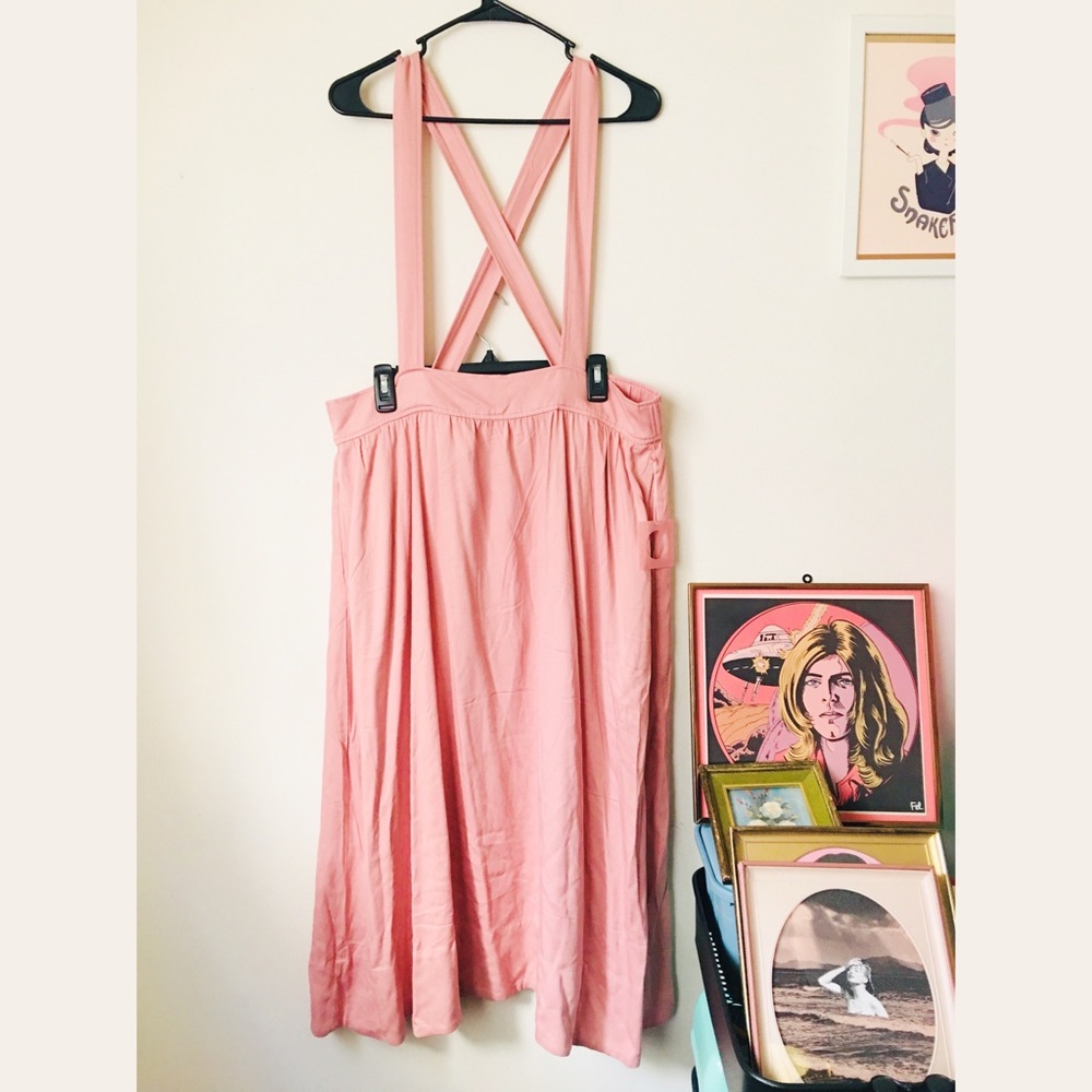 NWOT Ban.do Pink Pinafore w/ Adjustable Straps